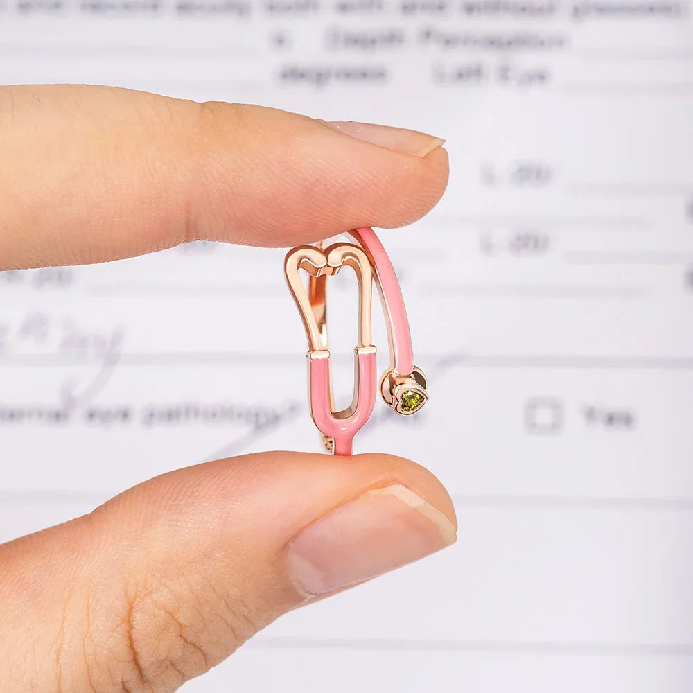 Laroq Paris™ | Bague Porte-Bonheur Avec Pierre Porte-bonheur En Forme De Cœur