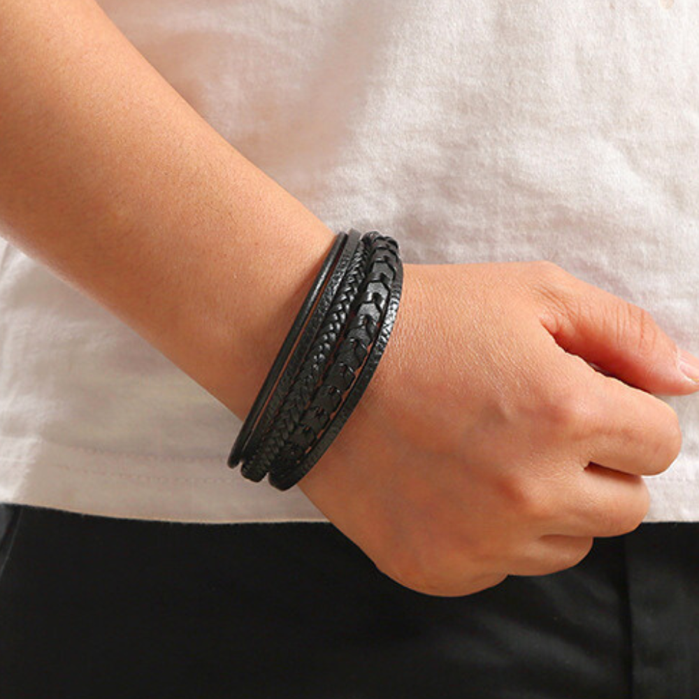 Nathan - Bracelet Homme En Cuir De Luxe