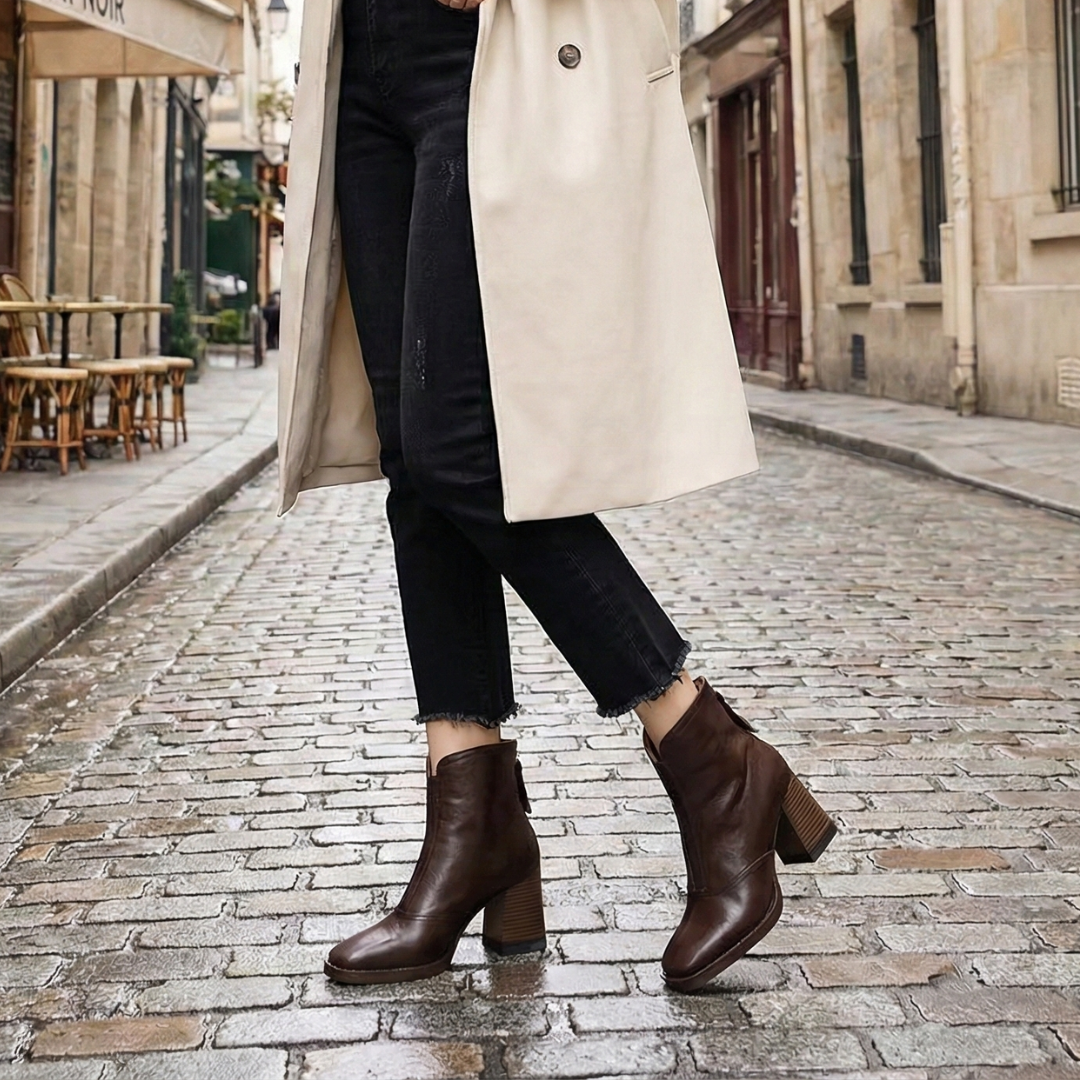 Laroq Paris™ | Claudia - Bottines De Luxe À Talons Moyens