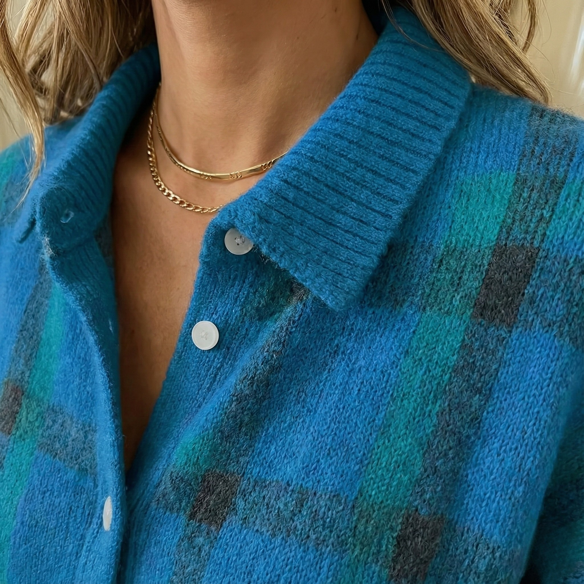 Laroq Paris™ | Anna - Cardigan en Tricot Doux à Carreaux