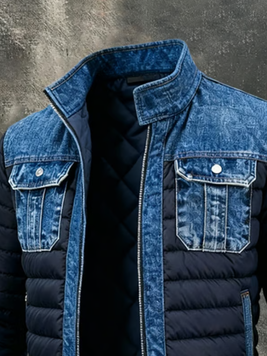 Kevin - Veste Matelassée Hybride En Denim