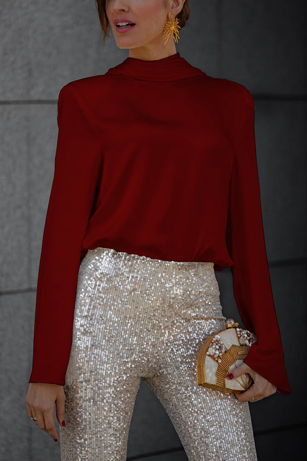 Laroq Paris™ | Blouse Elea – Satin Et Chaîne Élégants