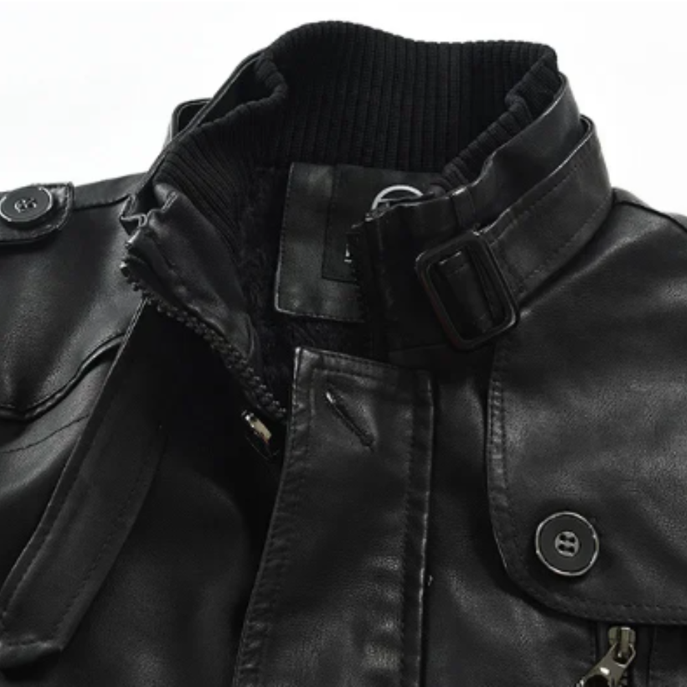 Laroq Paris™ | Veste de motard en cuir longue et élégante