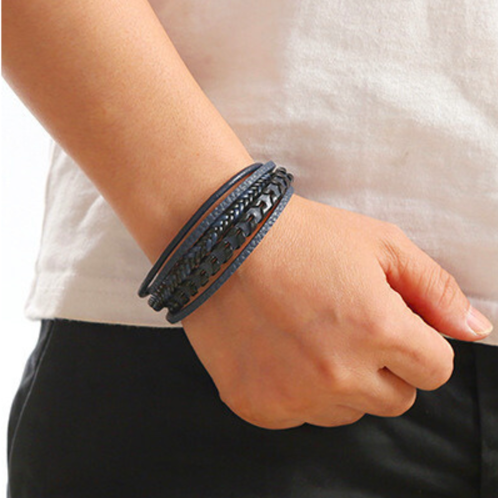 Nathan - Bracelet Homme En Cuir De Luxe