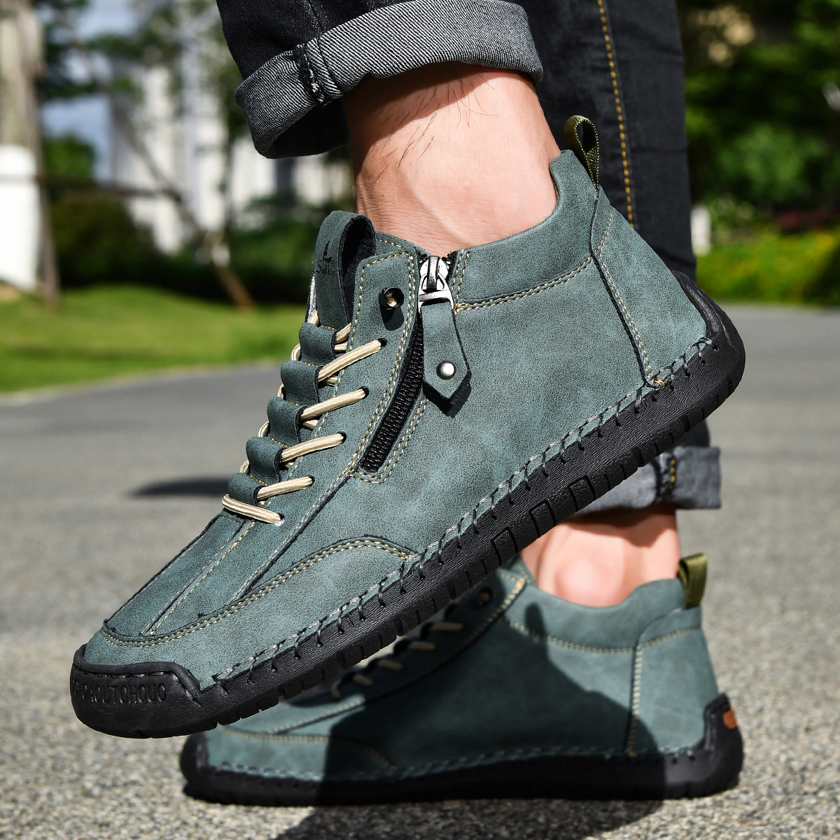 Christian™ | Chaussures en Nabuk avec Zip pour Homme