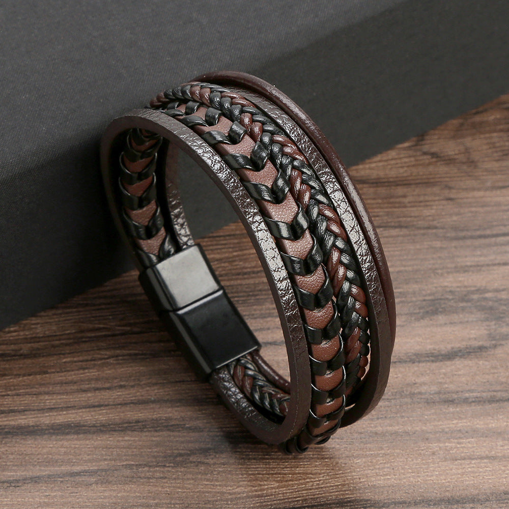 Nathan - Bracelet Homme En Cuir De Luxe