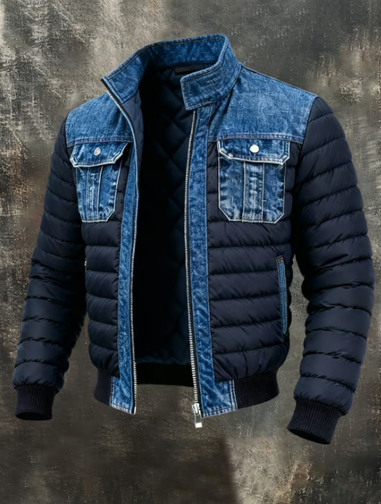 Kevin - Veste Matelassée Hybride En Denim